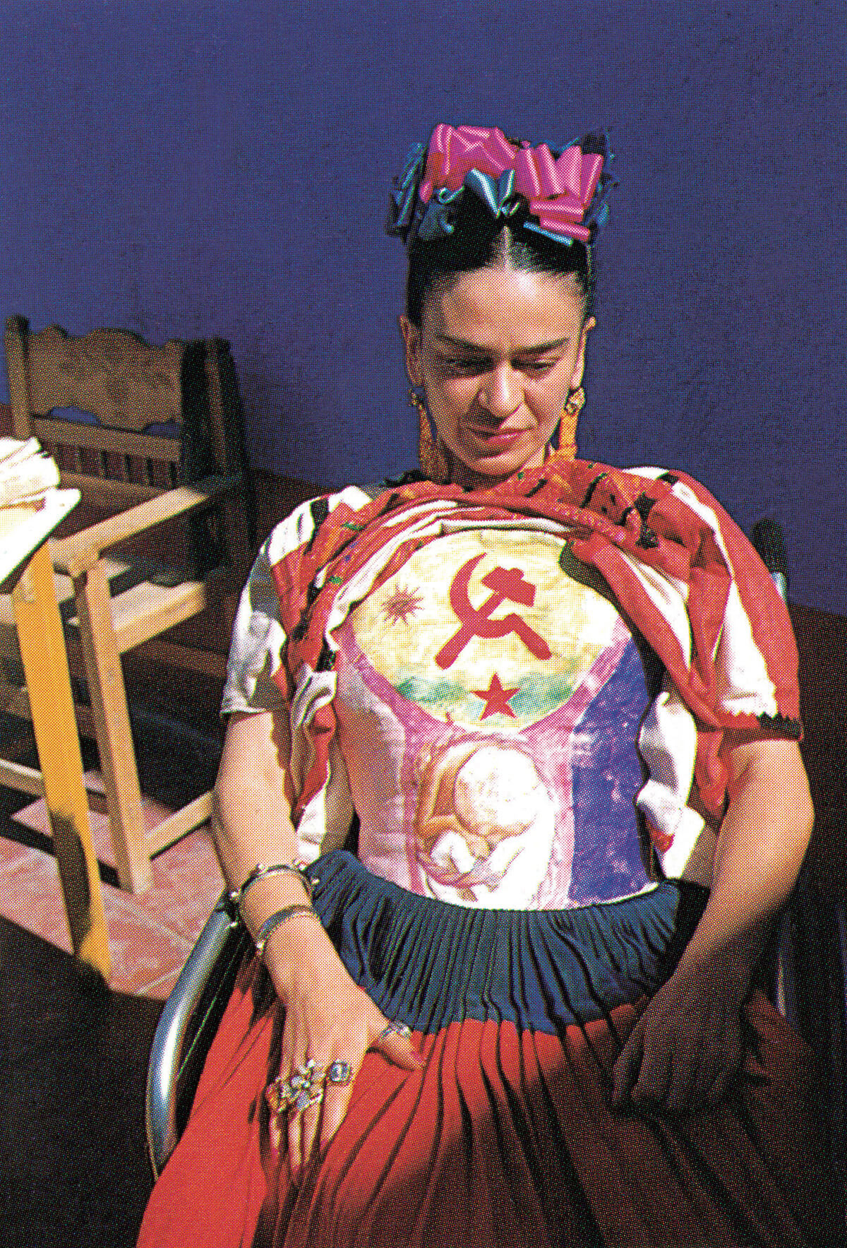 A 1951 portrait of Frida Kahlo by Florence Arquin.