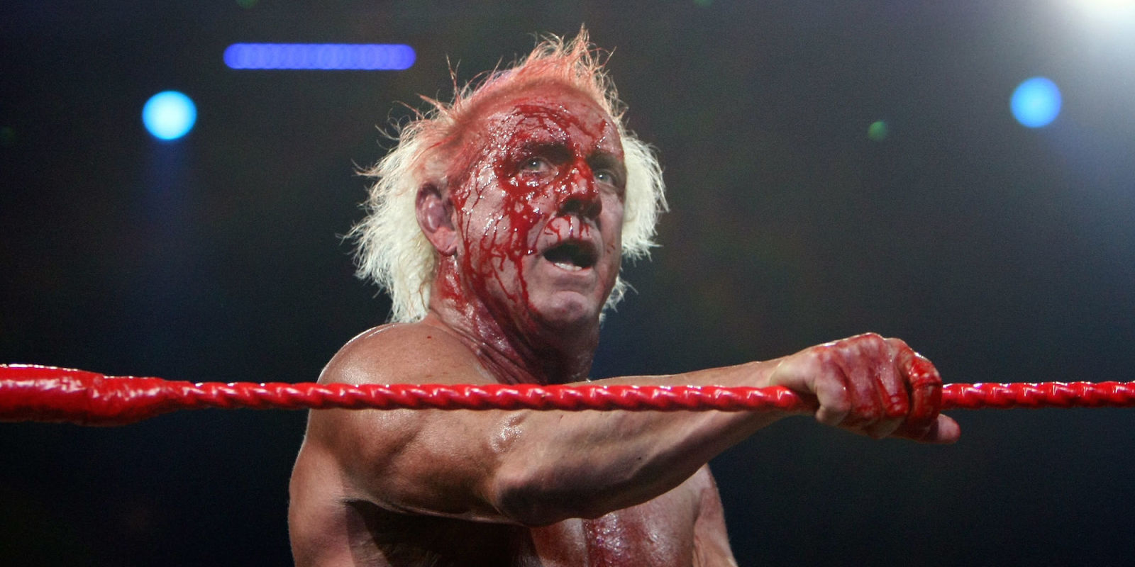 Ric Flair juicing. Courtesy World Wrestling Entertainment.