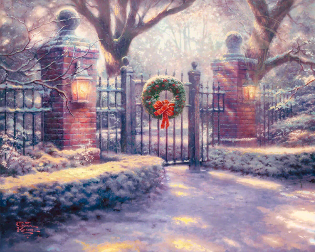 Thomas Kinkade, <em>Christmas Gate</em>, 2010. Image courtesy of Thomas Kinkade Studios.