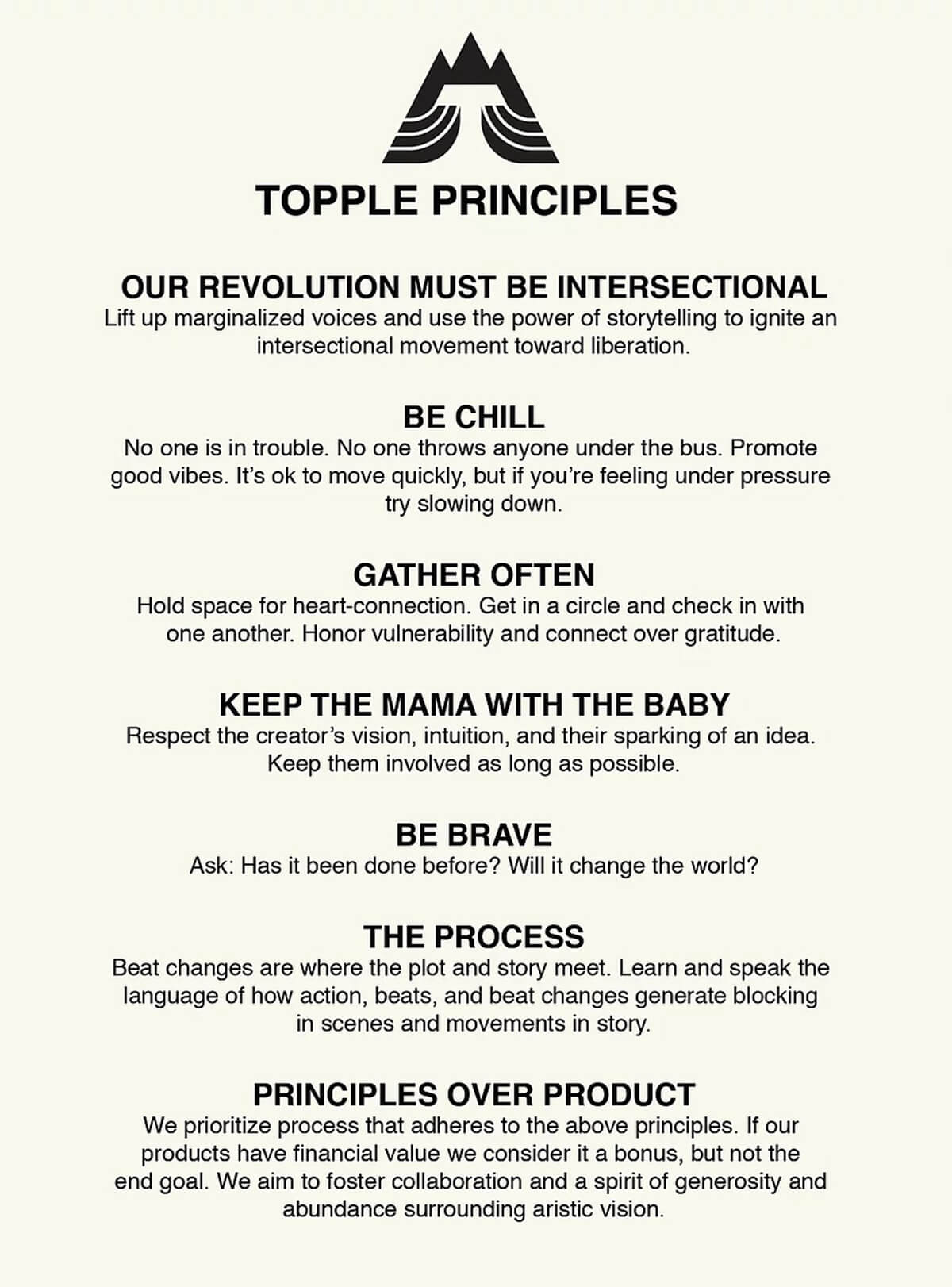 The Principles of Soloway's Topple Productions