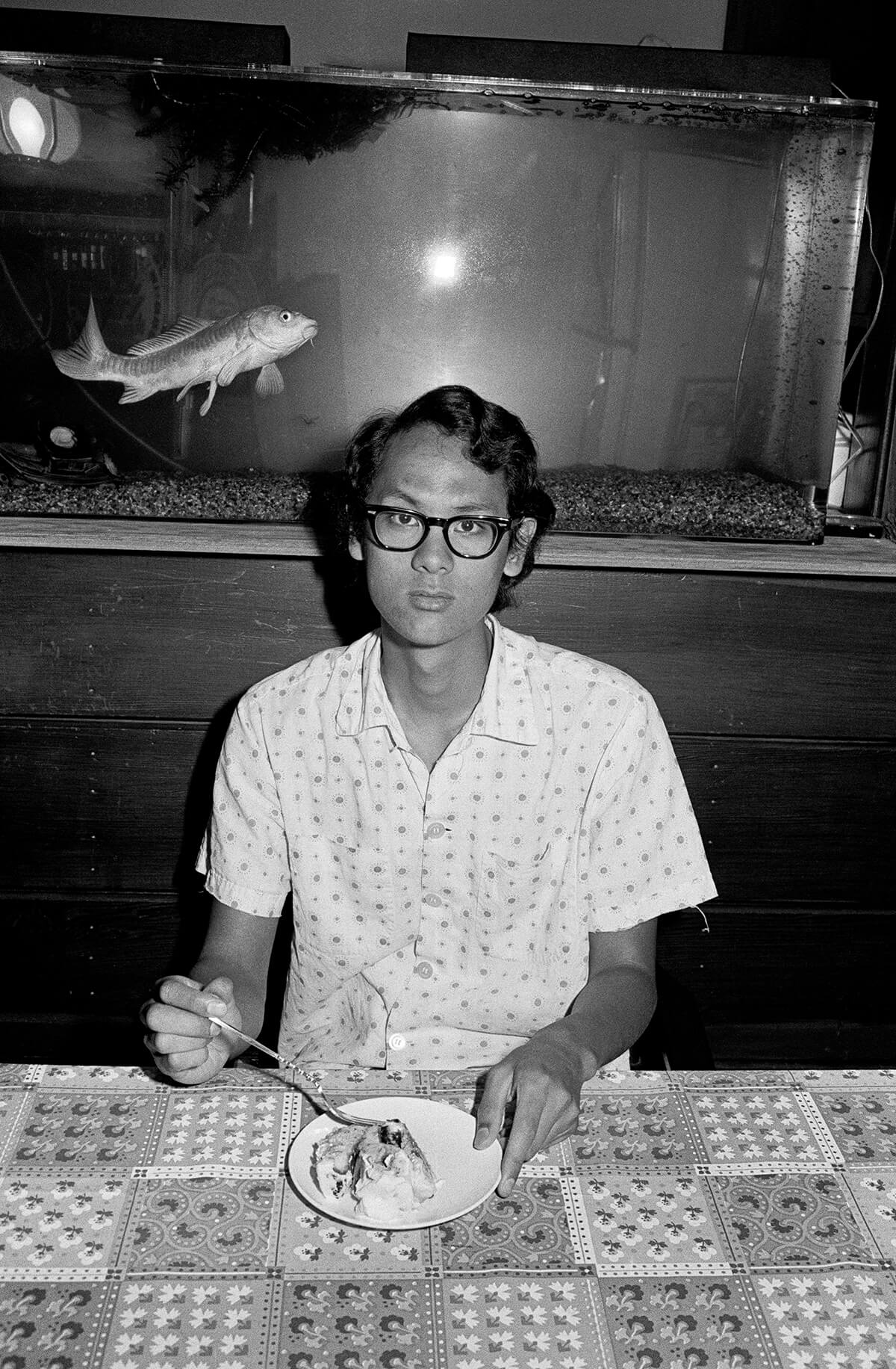 Michael Jang, <em>Self-portrait Eating Apple Pie</em>, 1973.
