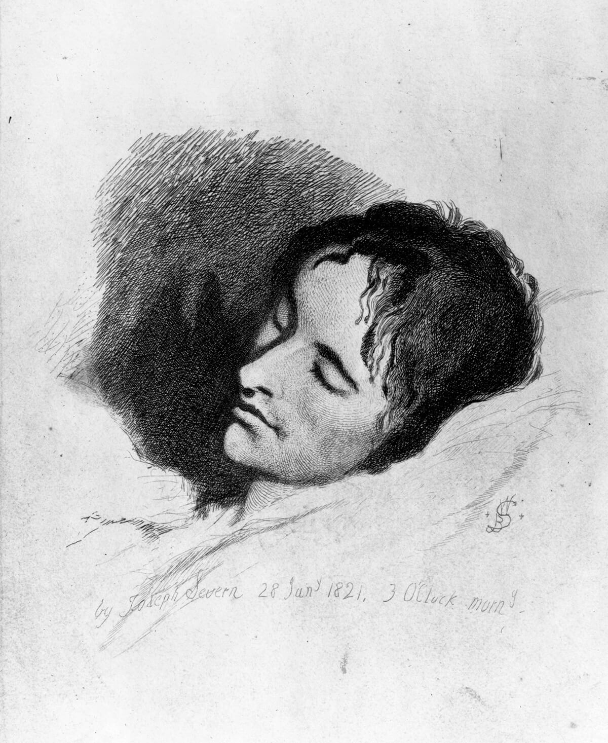 Joseph Severn, <em>Keats on his Deathbed</em>, 1821.