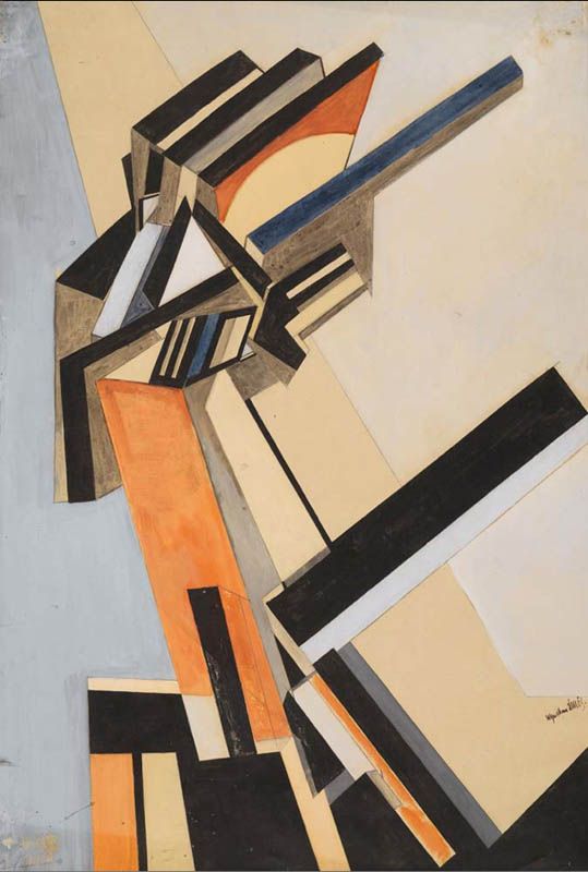 Wyndham Lewis’ <em>Portrait of an Englishwoman</em> (1913 or 1914).