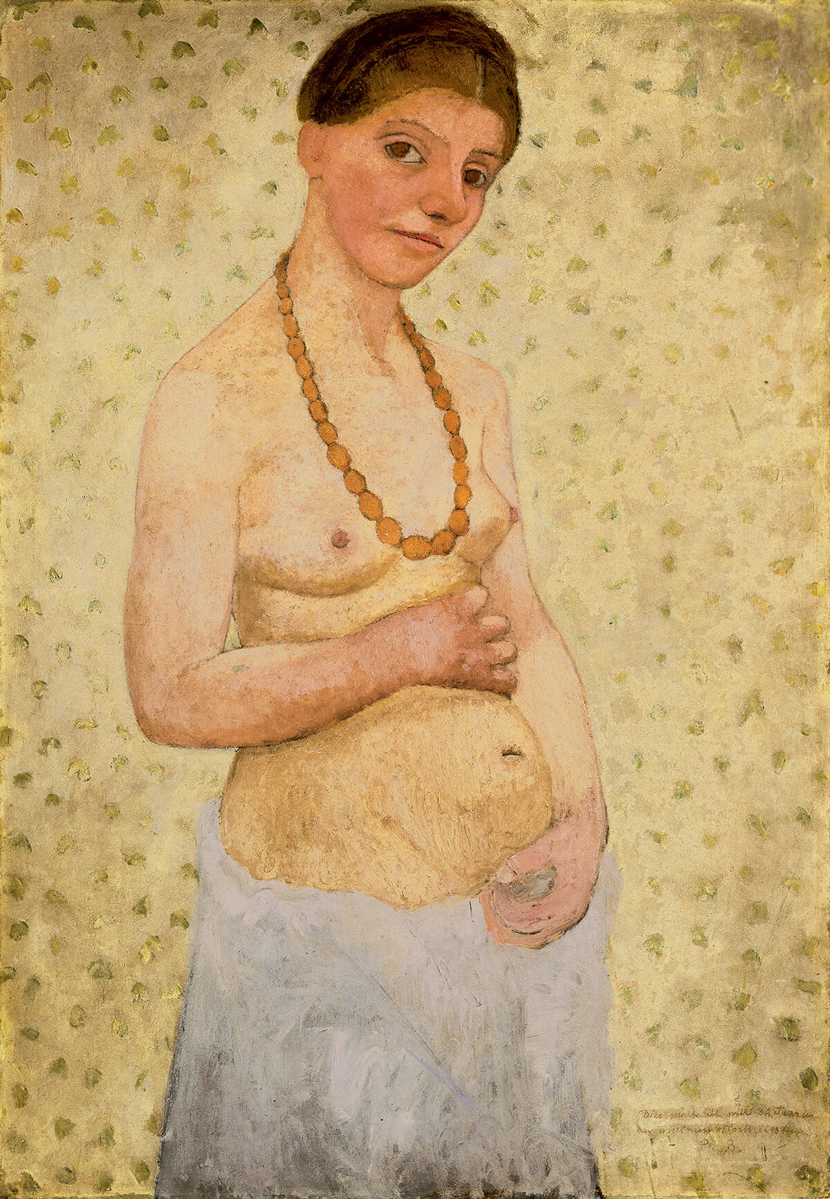 Paula Modersohn-Becker, <em>Self-Portrait, Age 30, 6th Wedding Day,</em> 1906. The painting is considered the first full-figure nude self-portrait by a woman in western art.