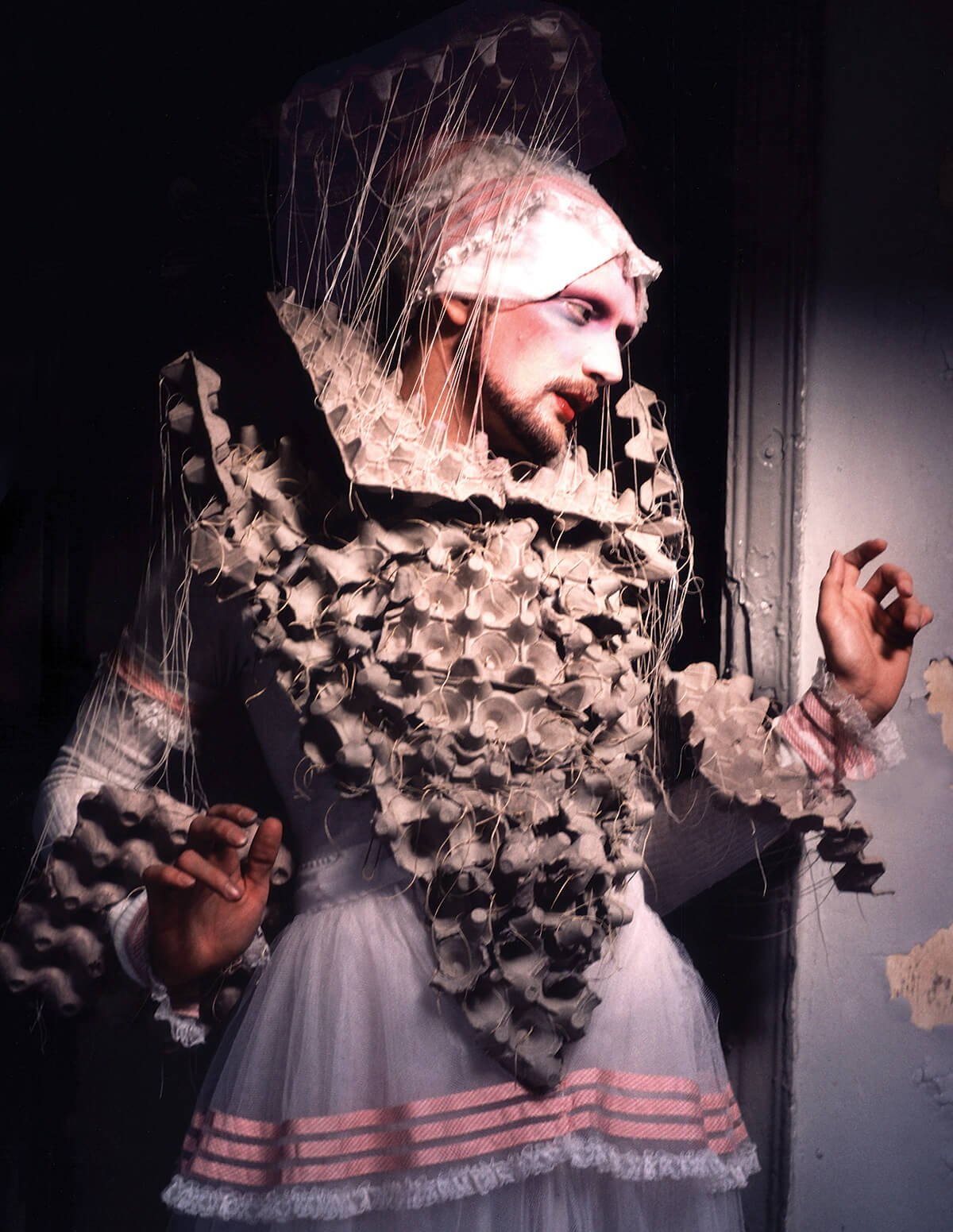 Greg Day, <em>Stephen Varble in the Elizabethan Farthingale</em>, 1975, digital print, 21x14 in. Courtesy of the artist. 