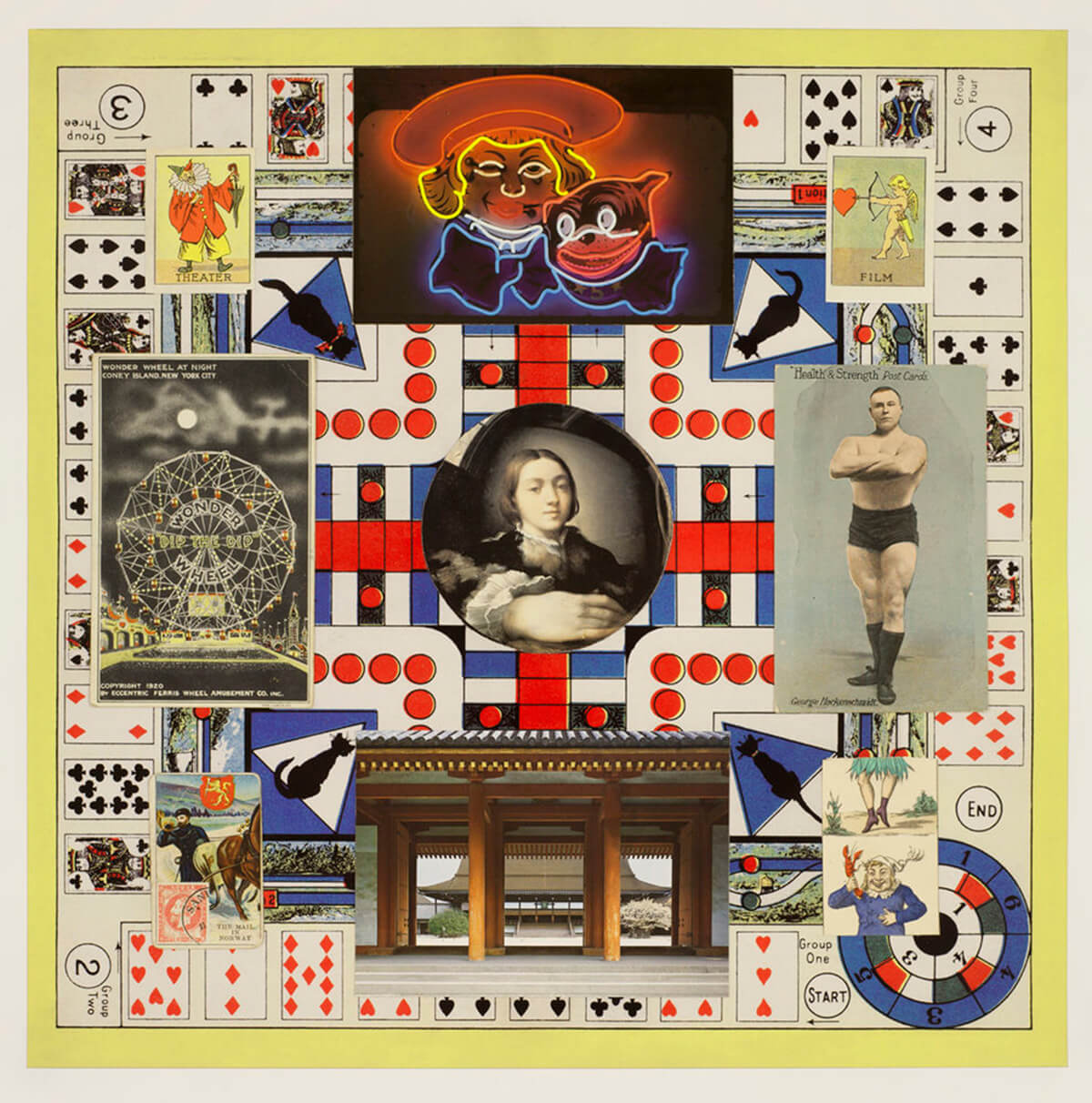 John Ashbery, <em>The Mail in Norway</em>, 2009. Collage and digitized print, 16 1/4 by 16 1/4 inches. Courtesy Tibor de Nagy, New York.