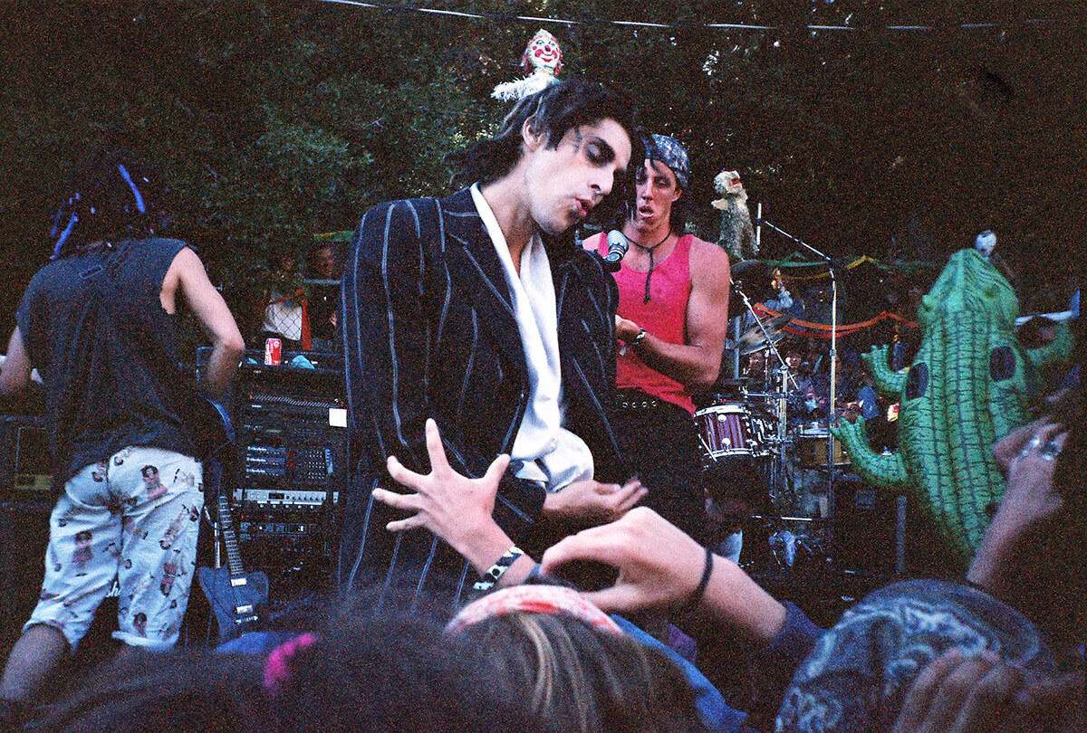 Jane's Addiction playing a private show in Mt. Baldy, CA. July 7, 1990. Photograph by Tod Goldberg.