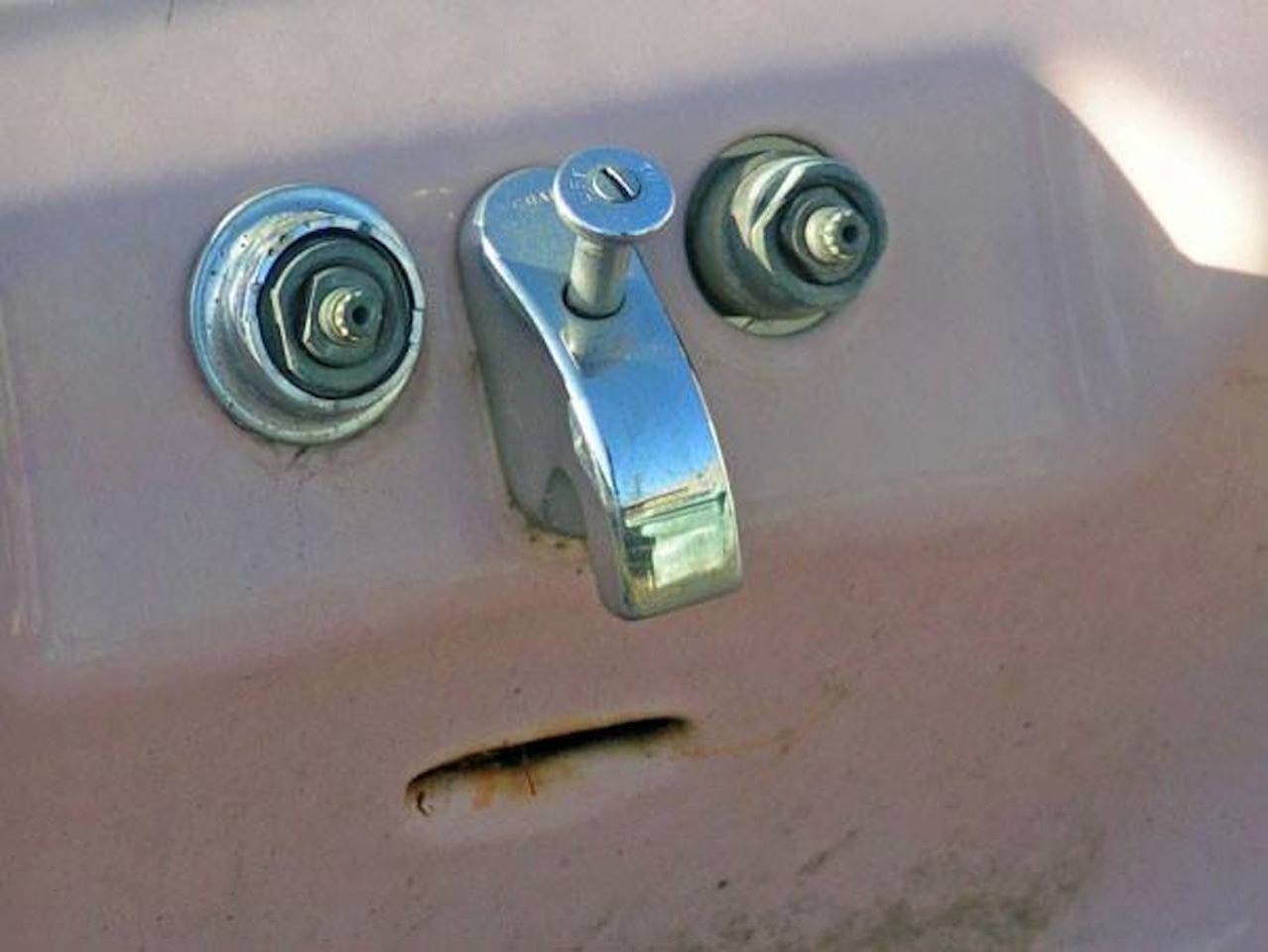 This troubled sink is an example of pareidolia.